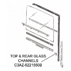 1960-1965 TOP & REAR GLASS CHANNELS - ALL MODELS- PAIR