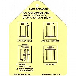 1964 HEATER INSTRUCTION TAGS