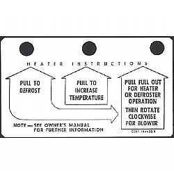 1960-1963 HEATER INSTRUCTION TAGS