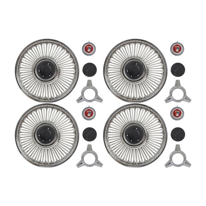 1963 1965 WIRE HUBCAP SET OF 4