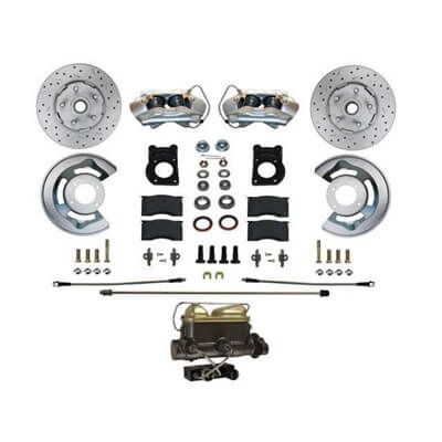V8 DISC BRAKE CONVERSION KIT - DRILLED/SLOTTED