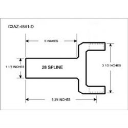 DRIVESHAFT YOKE - V-8 - 28 SPLINE - EXTERNAL SNAP RINGS