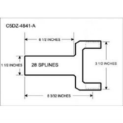 DRIVESHAFT YOKES - V-8 -  28 SPLINE INSIDE SNAP RINGS