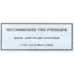 1963-1965 TIRE PRESSURE DECALS