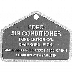 1964-1970 AIR CONDITIONER ALUMINUM TAGS