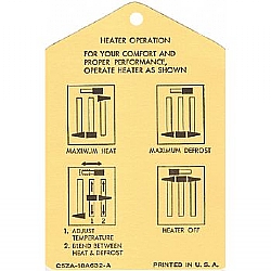 1965-1966 HEATER INSTRUCTION TAGS