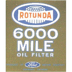 1961-1970 ROTUNDA 6000 MI OIL FILTER DECALS