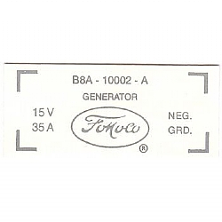 1960 GENERATOR DECALS