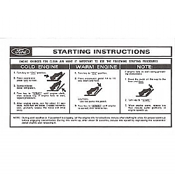 1963-1965 VISOR STARTING INSTRUCTION SLEEVES