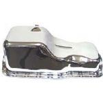 1963-1970 V-8 OIL PAN- CHROME - FRONT SUMP