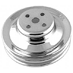 1963-1968 V-8 WATER PUMP PULLEYS - DOUBLE SHEATH - CHROMED