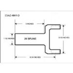 DRIVESHAFT YOKE - V-8 - 28 SPLINE - EXTERNAL SNAP RINGS