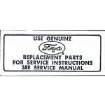 1965-1967 AIR CLEANER SERVICE INSTRUCTION DECALS