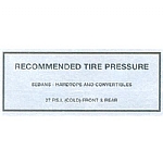 1963-1965 TIRE PRESSURE DECALS