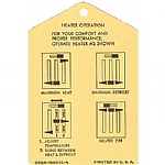 1965-1966 HEATER INSTRUCTION TAGS