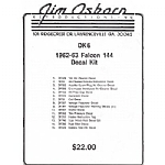 1962-1963 DECAL KITS - 144 CU.IN. - 13 PIECES