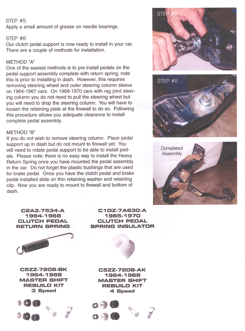 Clutch Pedal Repairt Kit Installation Instructions